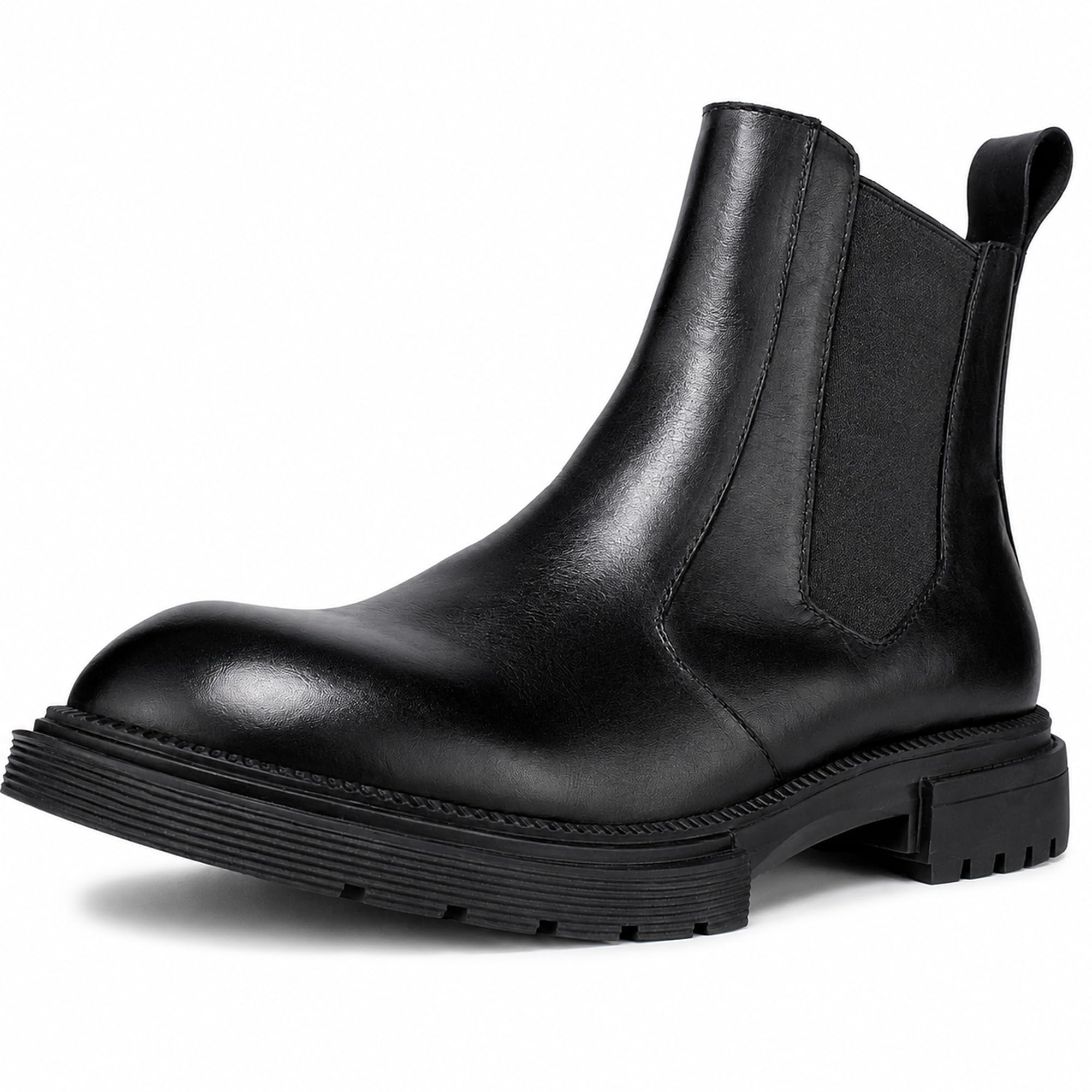 Men's Chelsea Boots with YKK Zipper &amp; Breathable OrthoLite Footbed | Fashion Casual Full-Grain Leather Ankle Boots| Durable Slip-Resistant Rubber Sole for Comfort &amp; Support