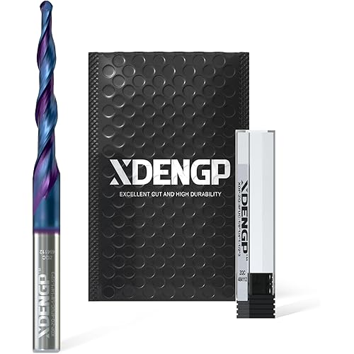 Spiral Tapered Ball Nose Spiral Router Bit for CNC, 2.4 Deg 1/8" Tip Dia, 4 Flute and 1-1/2 inch Cutting Length 1/4 inch Shank with NACO Coated Carbide End Mill for Wood 2D/3D Carving