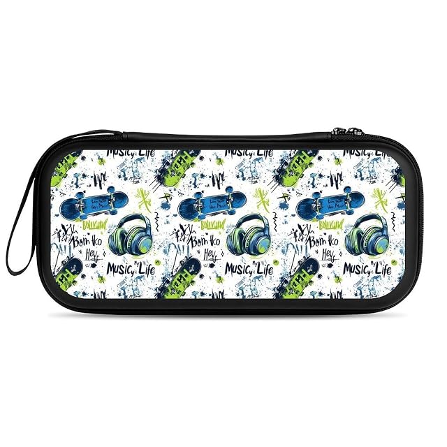 Compatible with Nintendo Switch 2 Case 2025 - Music Skateboard Graffiti Print Travel Hard Shell Portable Shockproof Compatible
