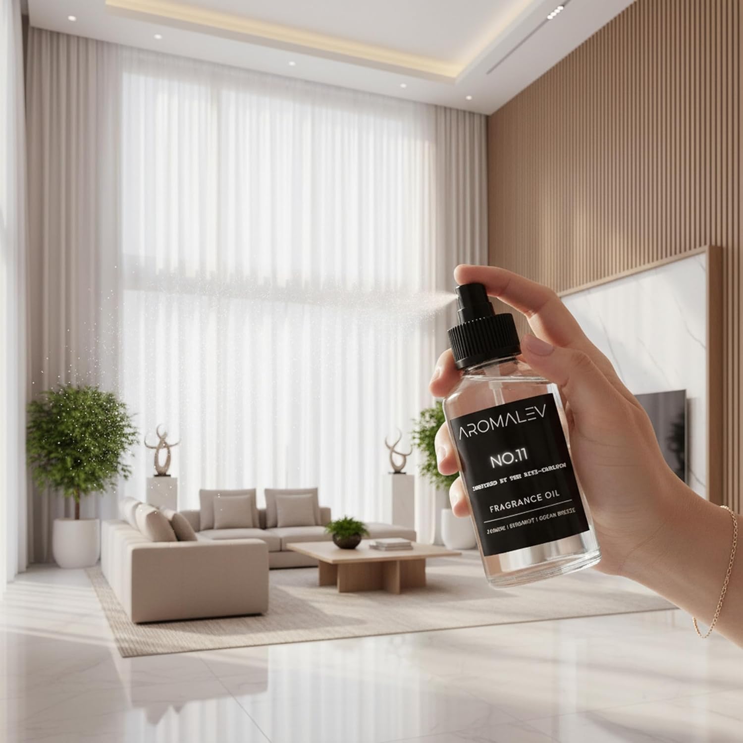 Ritz-Carlton Inspired Diffuser Oil No. 11 - Luxury Hotel Fragrance Oil for Waterless Cold Air Diffusers & Ultrasonic, Long Lasting Scent, Includes Spray Cap for Room Spray - 4.1 Fl Oz (120ml)