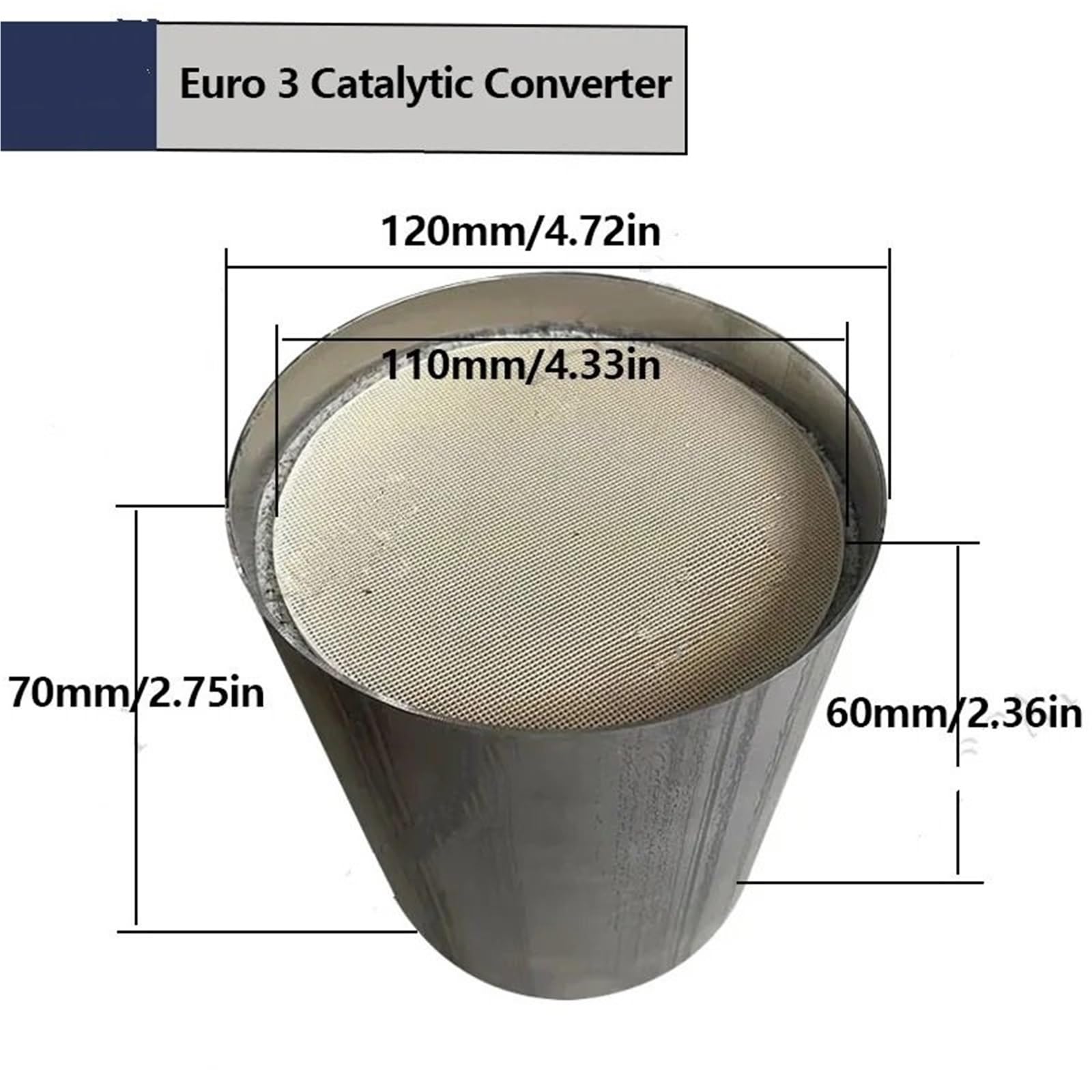 katalizatory spalin EURO 3 Three-Way Ceramic Catalytic Converter 120 * 70mm 600CPSI Honeycomb Carrier Catalysis For Automotive