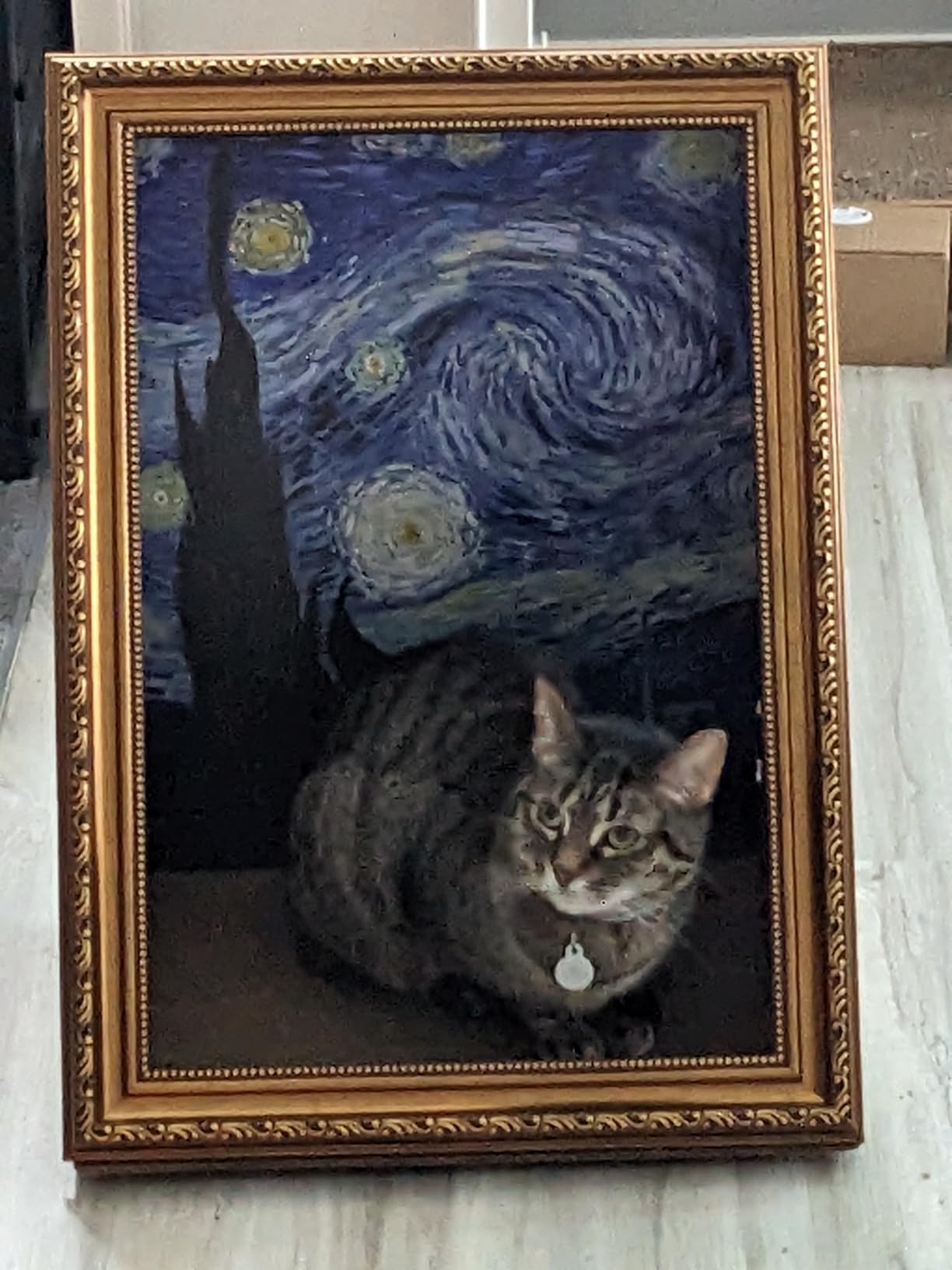 Mona Lisa oil painting cat bed replaceable oil painting cat scratch board photo frame three-dimensional effect creative cat bed photo review