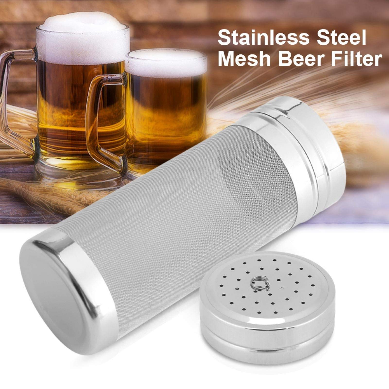 Joyzan Filtro per Luppolo, Filtri Birra Rete Tramoggia a Secco Acciaio Inossidabile Filtri in Linea Birre Fatta Casa 300 Micron Filtraggio Acqua E Homebrew Vino Hopper Home Cucina caffè Bar Accessori