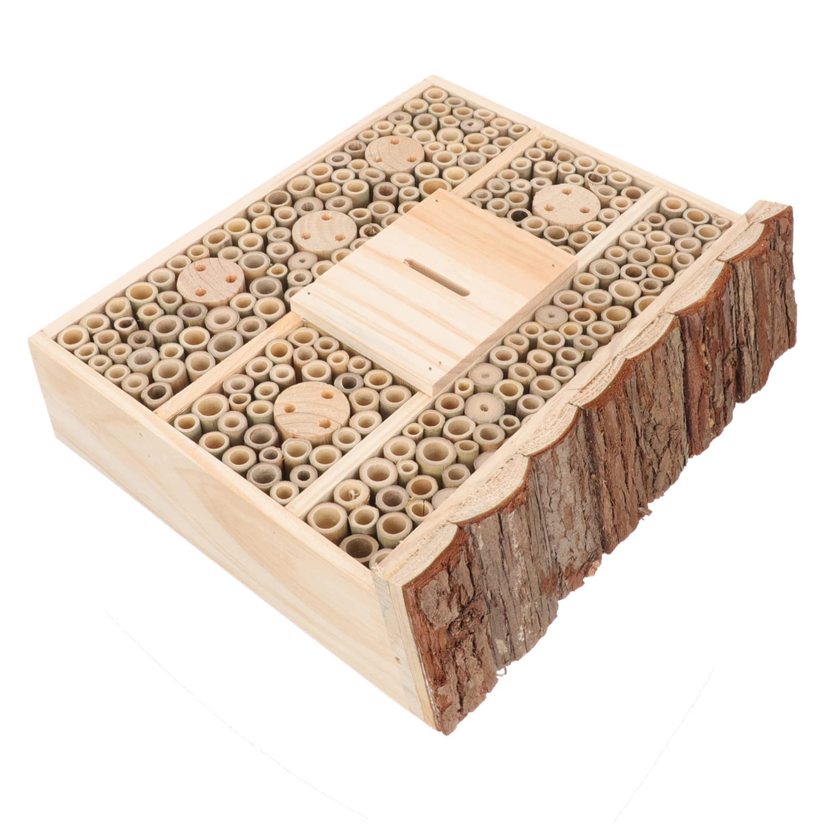 Casetta per Insetti in Legno Beige per Api e Dorifore, Casa di Legno da Giardino, Attira Insetti e Favorisce L’Ecosistema del Giardino