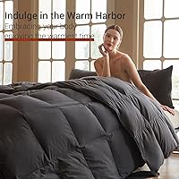 Vista 4 de Edredón de Plumón de Plumas de Ganso Gris Tamaño Twin, Relleno de Edredón Premium para Todas las Estaciones, Poder de Relleno de 750+ Tela de Mezcla