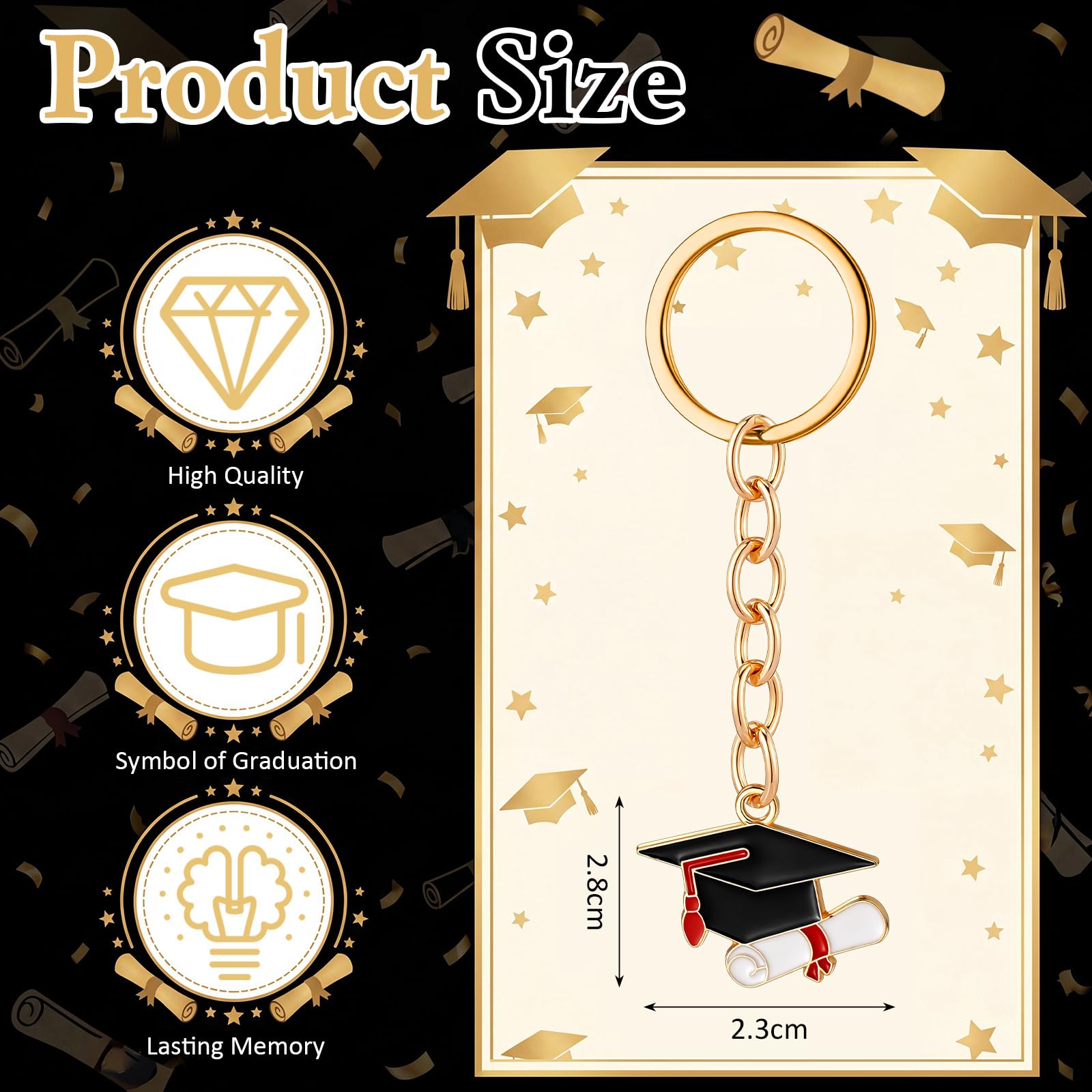 Jetec Llavero de Birrete de Graduación Llavero para Recuerdos de Fiesta de Graduación con Colgante de Birrete y Diploma Ideas Regalo para Bolsos de Fiestas Hombre Mujer Decoración