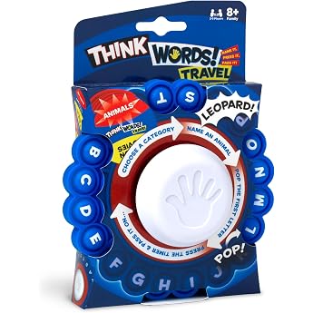 Think Words Travel Game - Choose a Category, Call an Answer, Press the First Letter, Press the Timer and Pass It On! | Family