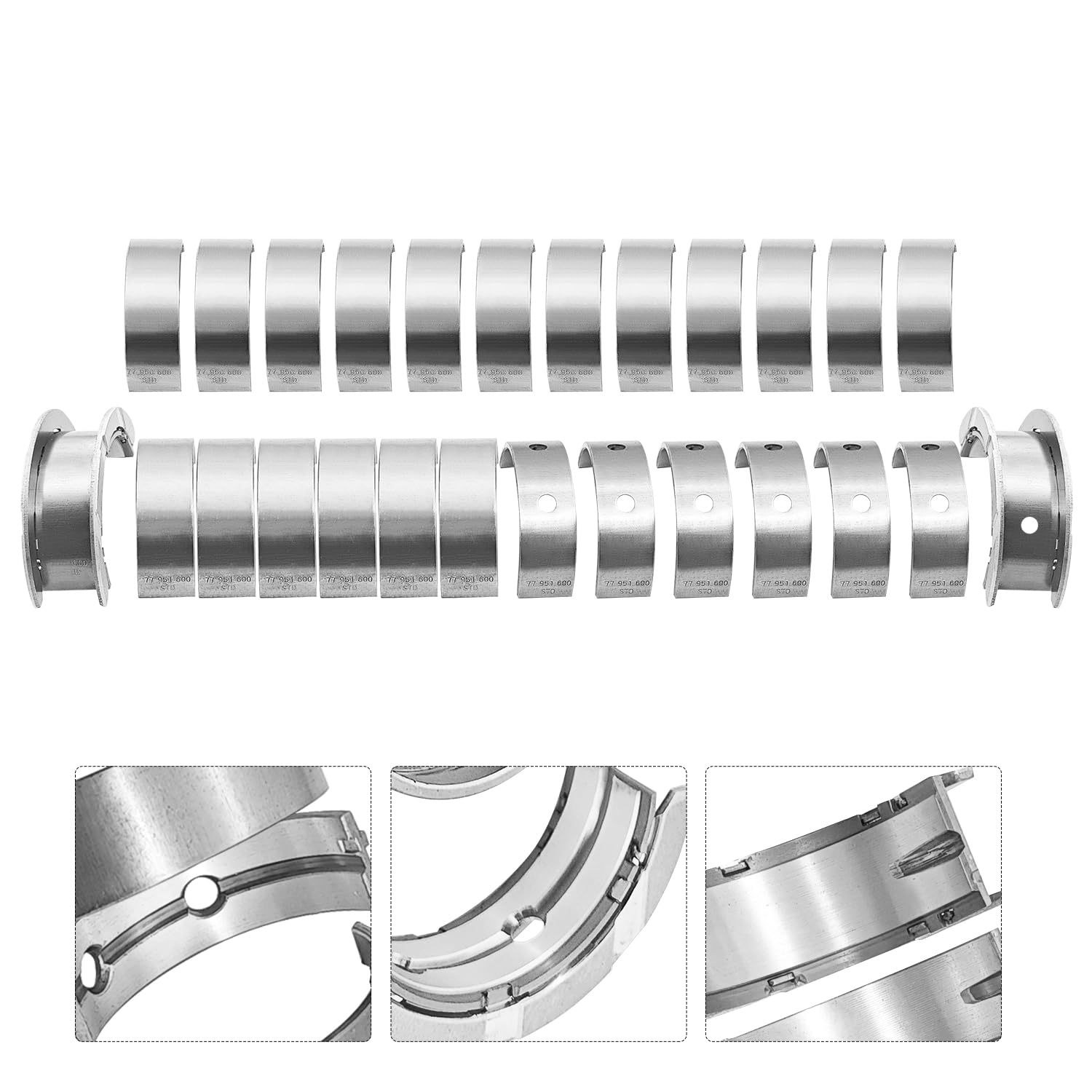 77952600 Pleuellager und 77953600 Hauptlager mit Schrauben für N57D30 Motoren Kompatibel mit BMW 3er 330d 335d 4er 430d 5er 530d 535d X3 X5 X6 xDrive 30d 40d