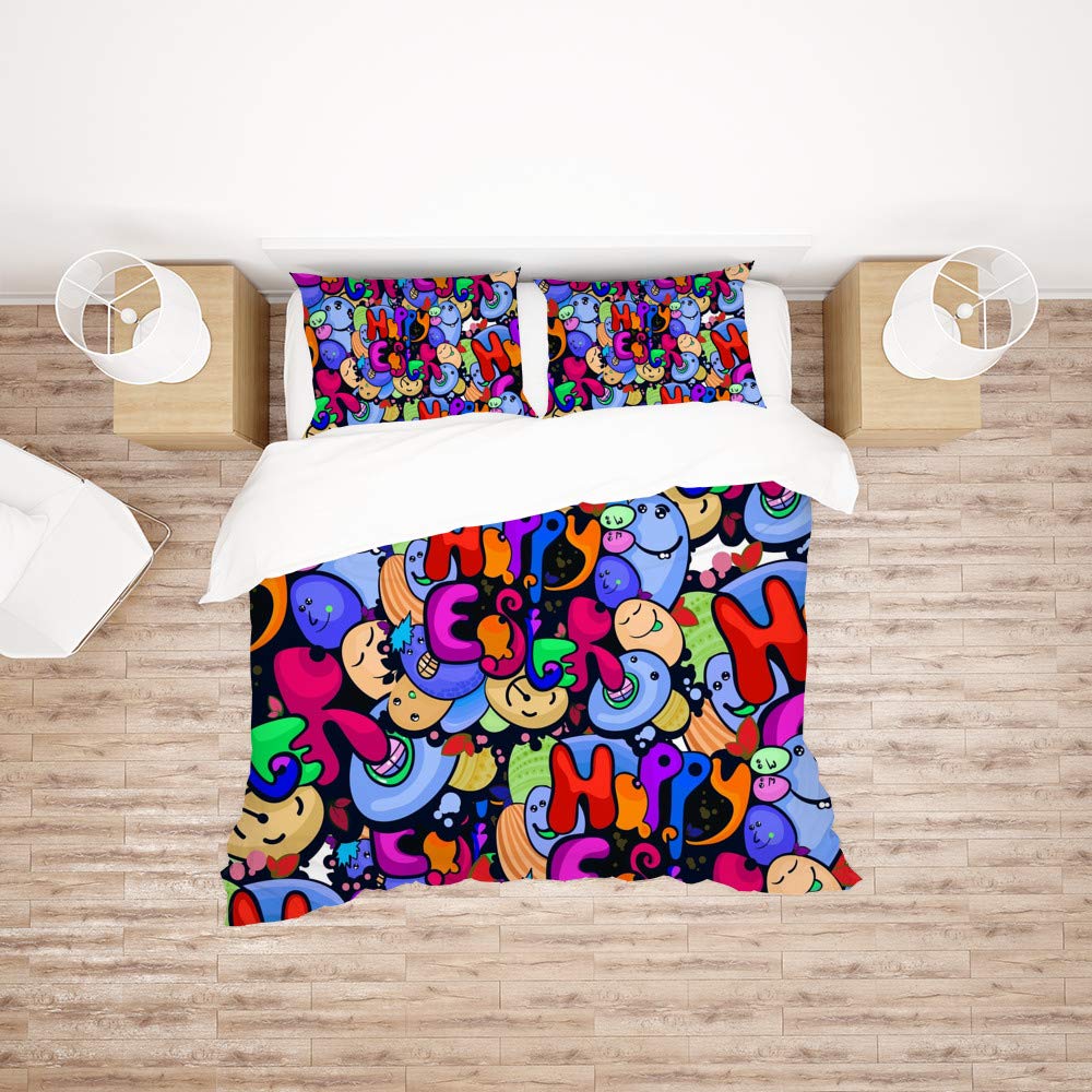 Parure de lit King Size 3 pièces housse de couette polyester facile d'entretien