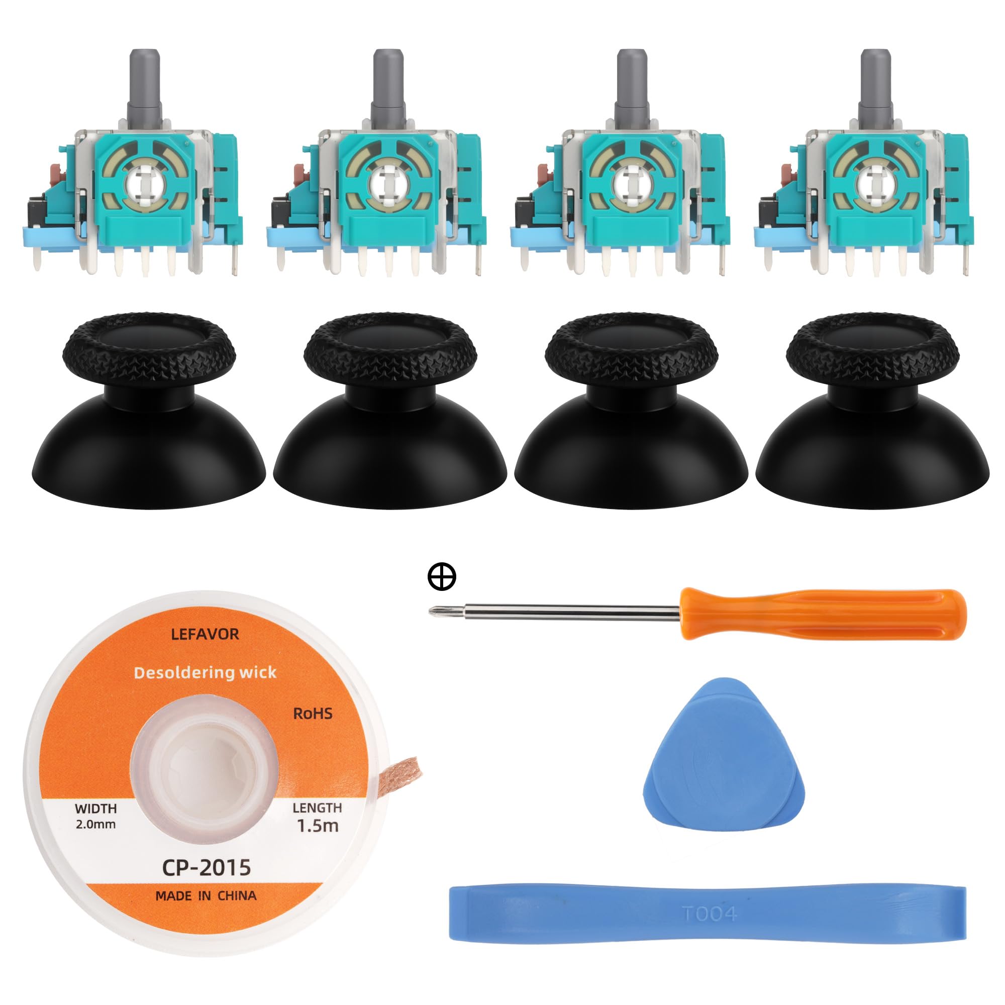 Lot de 4 sticks pour manette PS5, joystick 3D analogique avec joystick - Kit de réparation pour Playstation 5