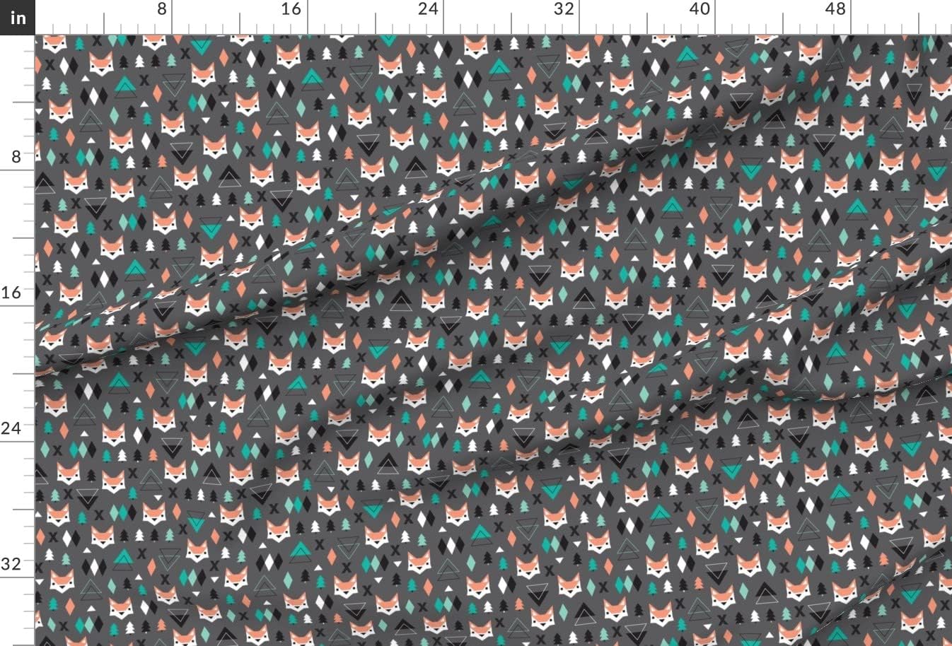 Spoonflower Fabric - Geometric, Fox, Pine Tree, Illustration, Woodland, Nursery, Triangle, Printed on Minky Fabric by The Yard - Sewing Baby Blankets Quilt Backing Plush
