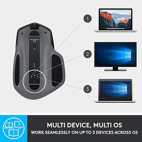 Miniatura 8 de Logitech MX Master 2S - Mouse inalámbrico Bluetooth Edition - Uso en cualquier superficie, desplazamiento hiperrápido, ergonómico, recargable,