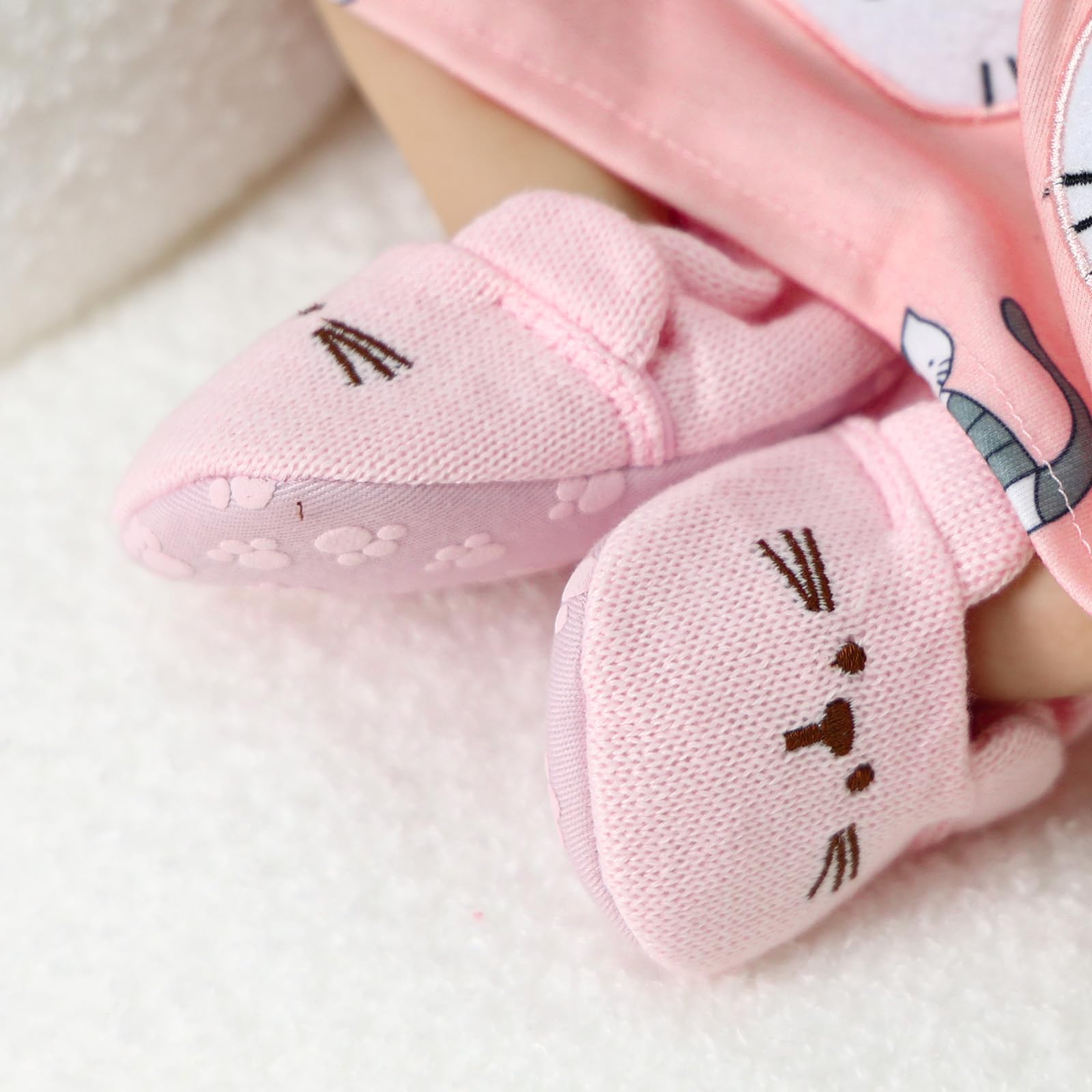 Zapatos de muñeca de bebé para muñecas de 20 a 26 pulgadas, zapatos de muñeca Reborn con bonitos patrones de patas, se ajustan a muñecas realistas para niñas, solo zapatos de muñecas Reborn 6
