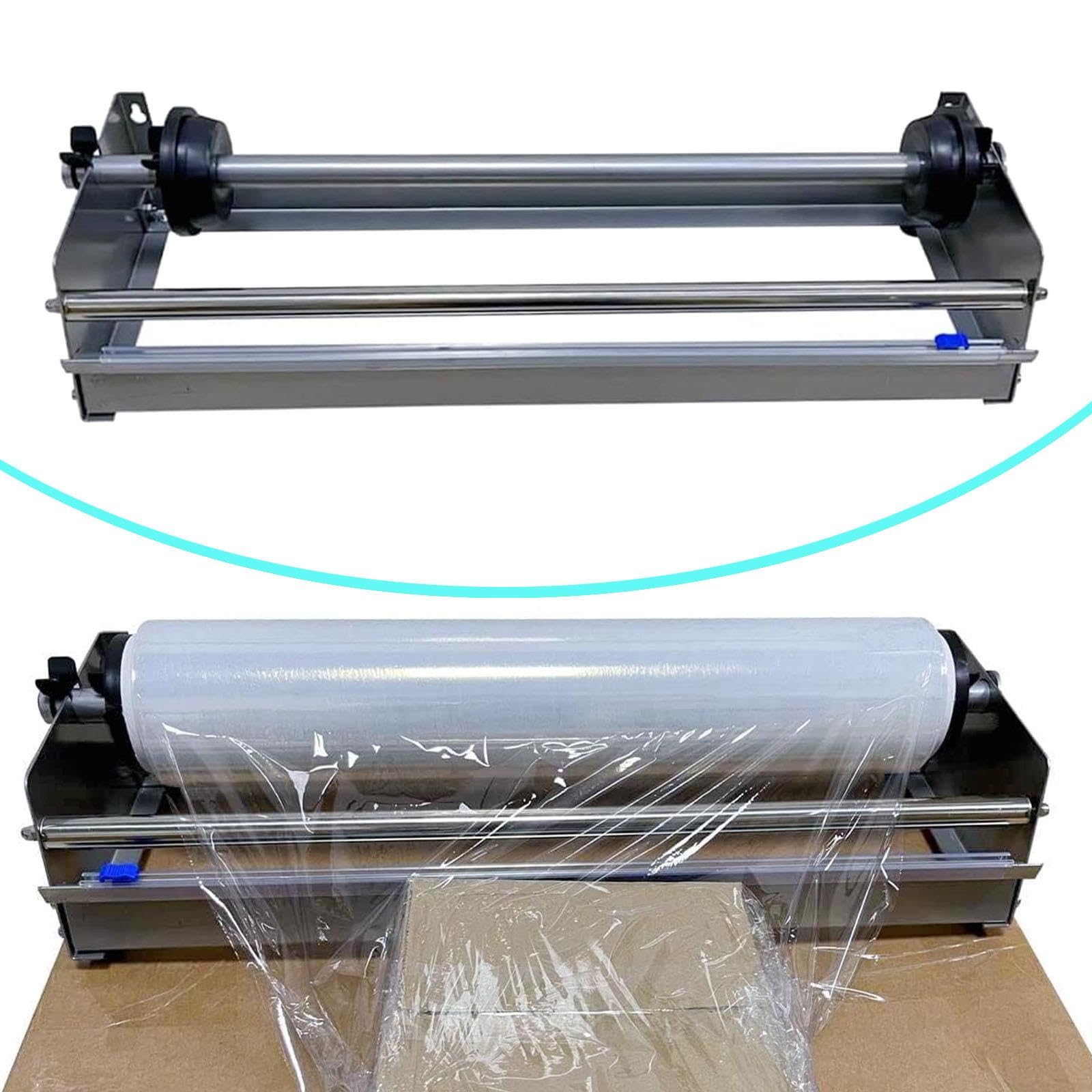Stretchfolienabroller Palettenwickler Verpackungsfolienhalter Folienabroller Metallkonstruktion mit Integriertem Schneidemesser für Haushalte Betriebe, Silber