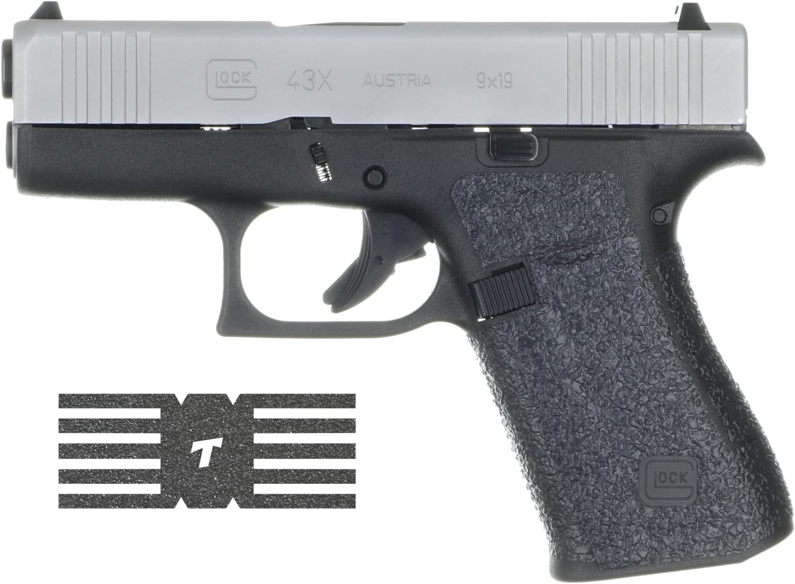 Adhesive Grip and Slide Grip Bundle Compatible with Glock 43x & 48