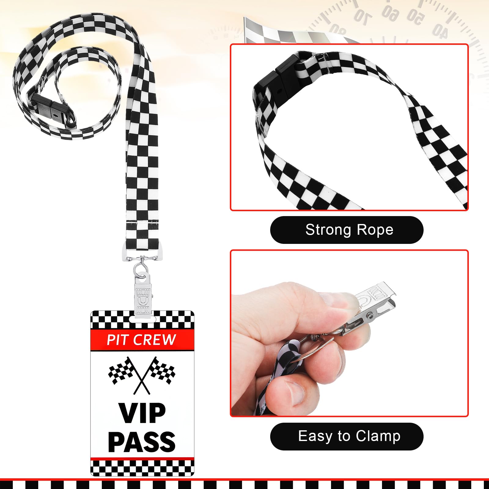 Vip Racing Pass 50 Sets Racing VIP Pass Cards With Racing Lanyards Bulk PVC