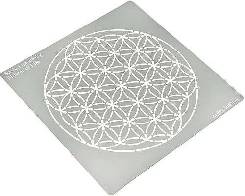 Miniatura 2 de Aleks Melnyk No.389 Plantilla de metal, figuras de geometría sagrada, versión Flower of Life, 1 PC, plantilla para leña, grabado, manualidades,