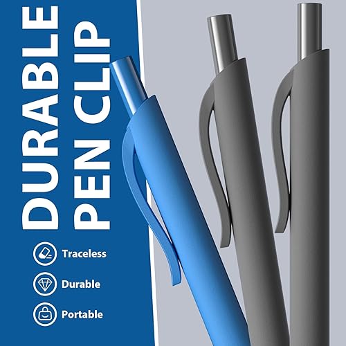 Miniatura 4 de Bolígrafos a granel, paquete de 52 bolígrafos de tinta negra y azul, punta media de 0.039 pulgadas retráctil para escritura suave, secado rápido,