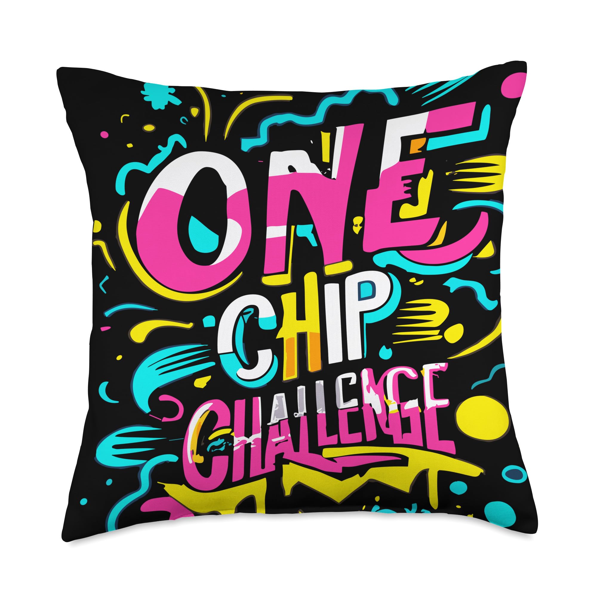 One Chip Challenge Flaming-Hot TortillaChip OneChipChallenge Throw Pillow