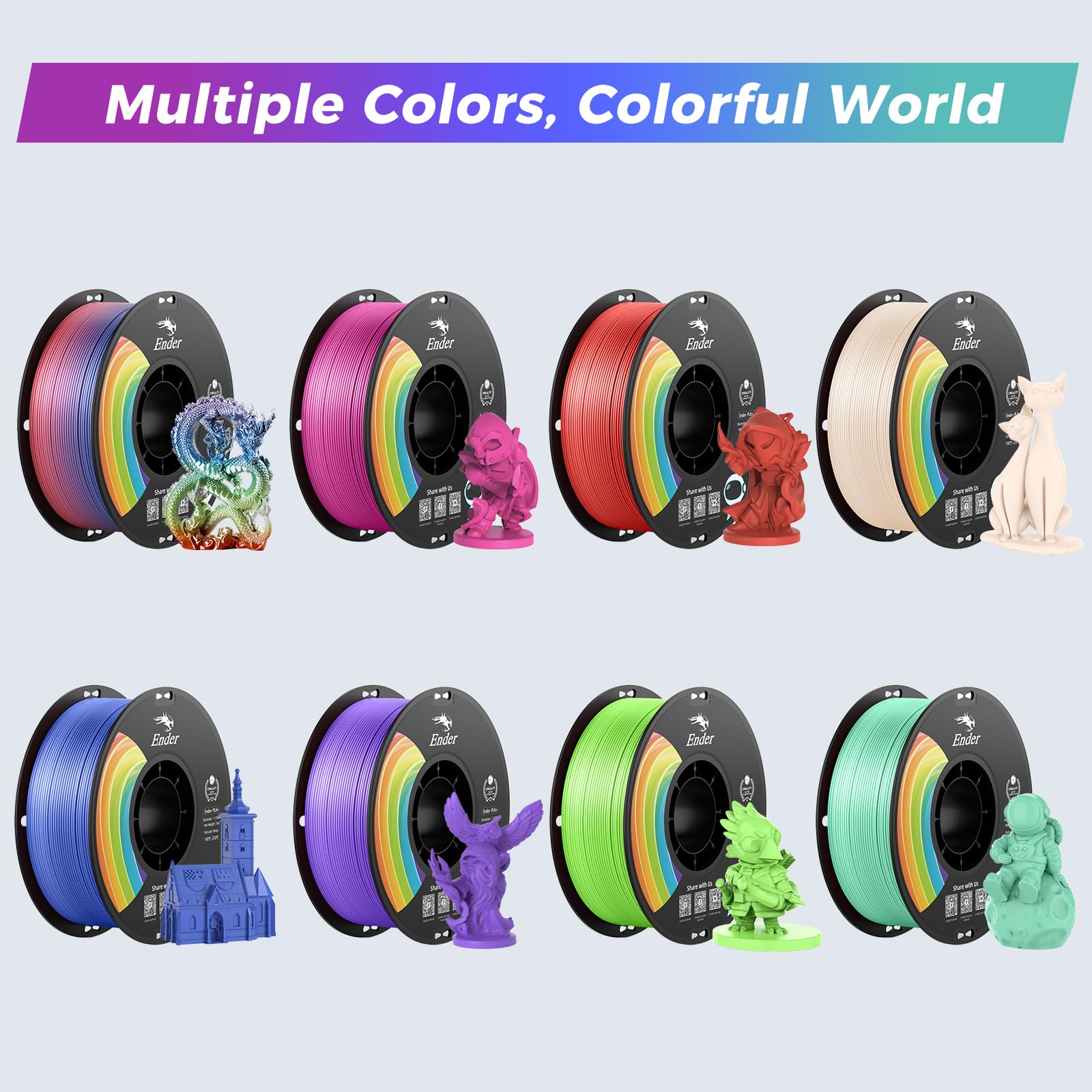 Creality PLA Plus 3D Printer Filament - Multicolor 1KG -8