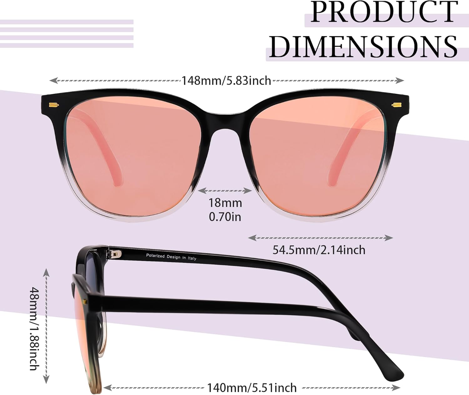 SIPHEW Mirrored Polarized Sunglasses for Women - Designer Oversized Square Beach Eyewear w UV400 Protection - Image 3