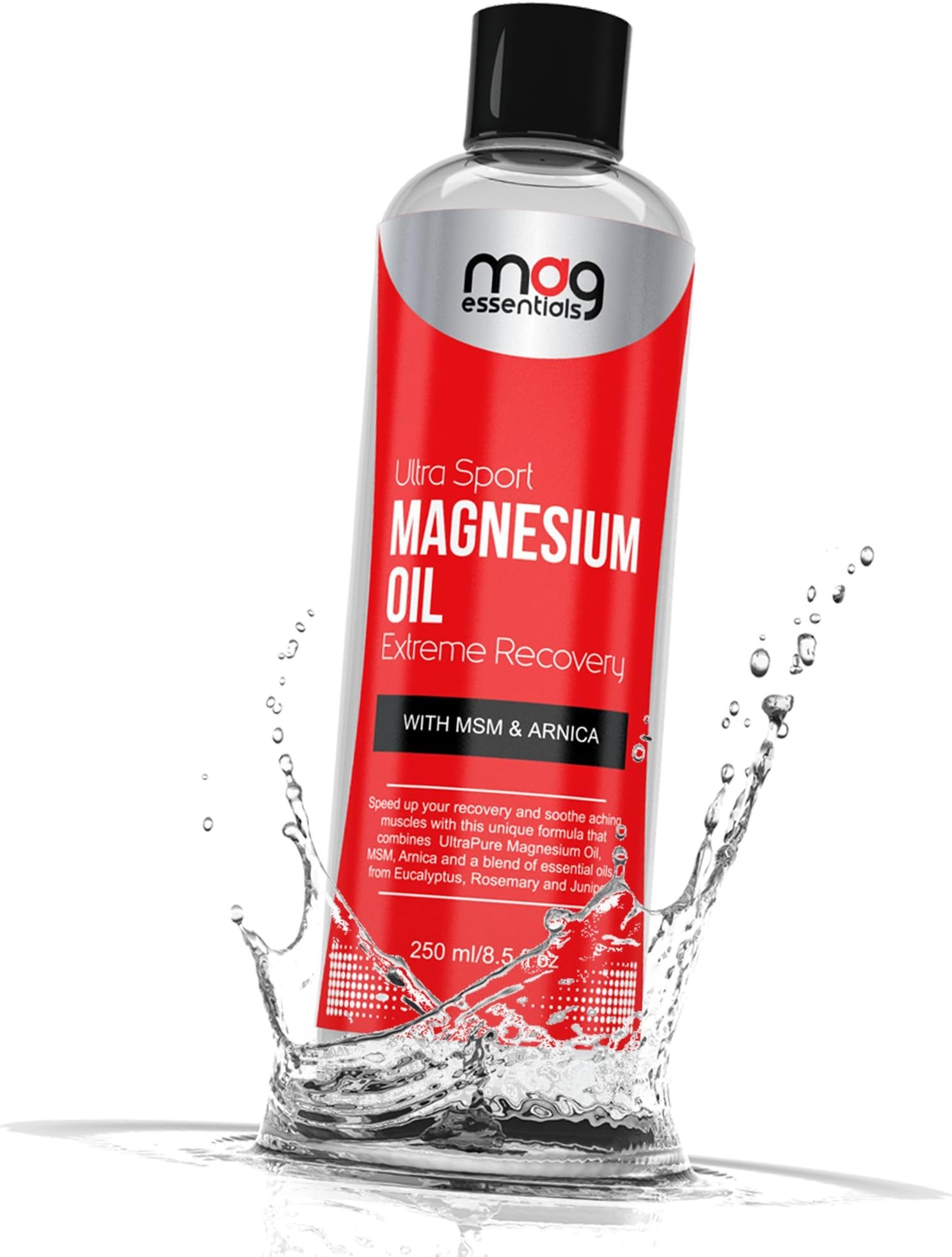Magnesium Oil UltraSport – Muscle Recovery Oil with Arnica, MSM & Essential Oils. Helps with Sore Muscles, Joint Pain, Leg Cramps & Fatigue. Speed up Your Recovery and Be Ready for Your Next Work Out!