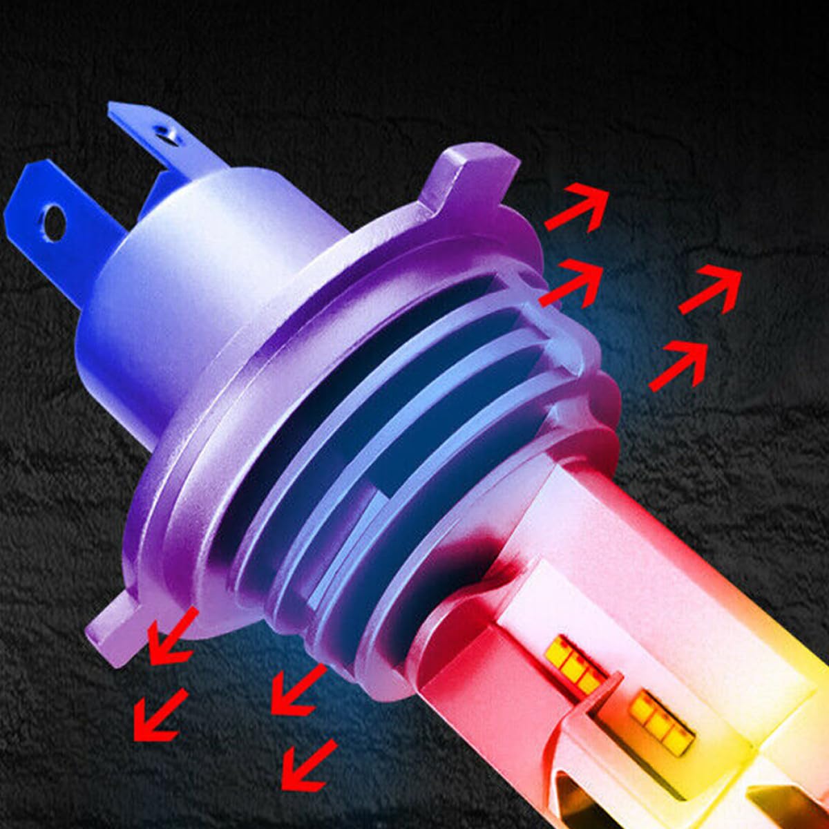 Lampadina Consumo Energetico 55w di LED Auto e 6500k 5000lm in Fari 9003 per Alta Luminosità Lega Alluminio 2 per Veicoli Frontali