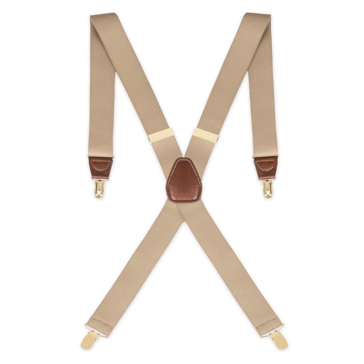 Dockers Men's Solid Suspenders, Khaki, One Size