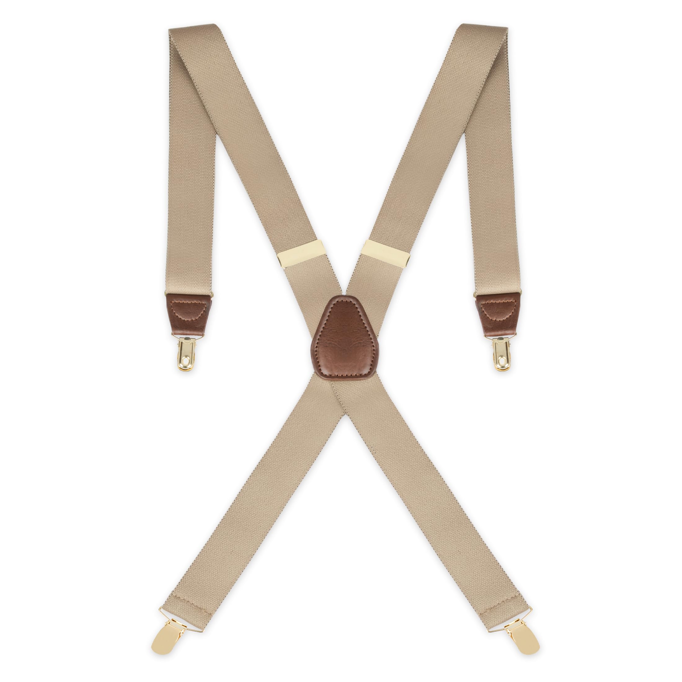 Dockers Men's Solid Suspenders, Khaki, One Size