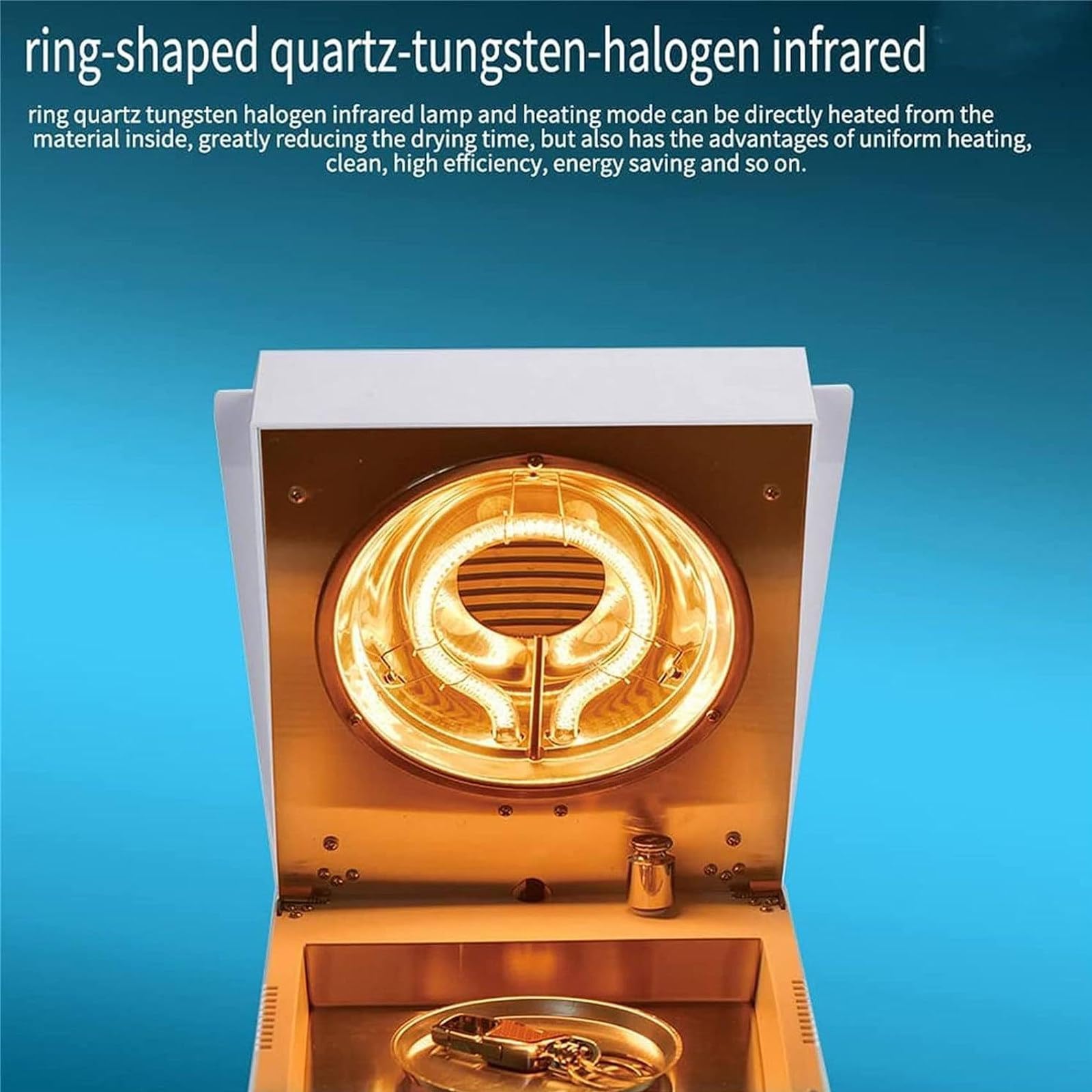 Labor-Halogen-Feuchtigkeitsanalysator, 0.001/0.002/0.005g Genauigkeit, 50/100g Kapazität, hocheffiziente Halogenlampenheizung, für Gummi/Tee/Getreide/Lebensmittel,100g/0.001g