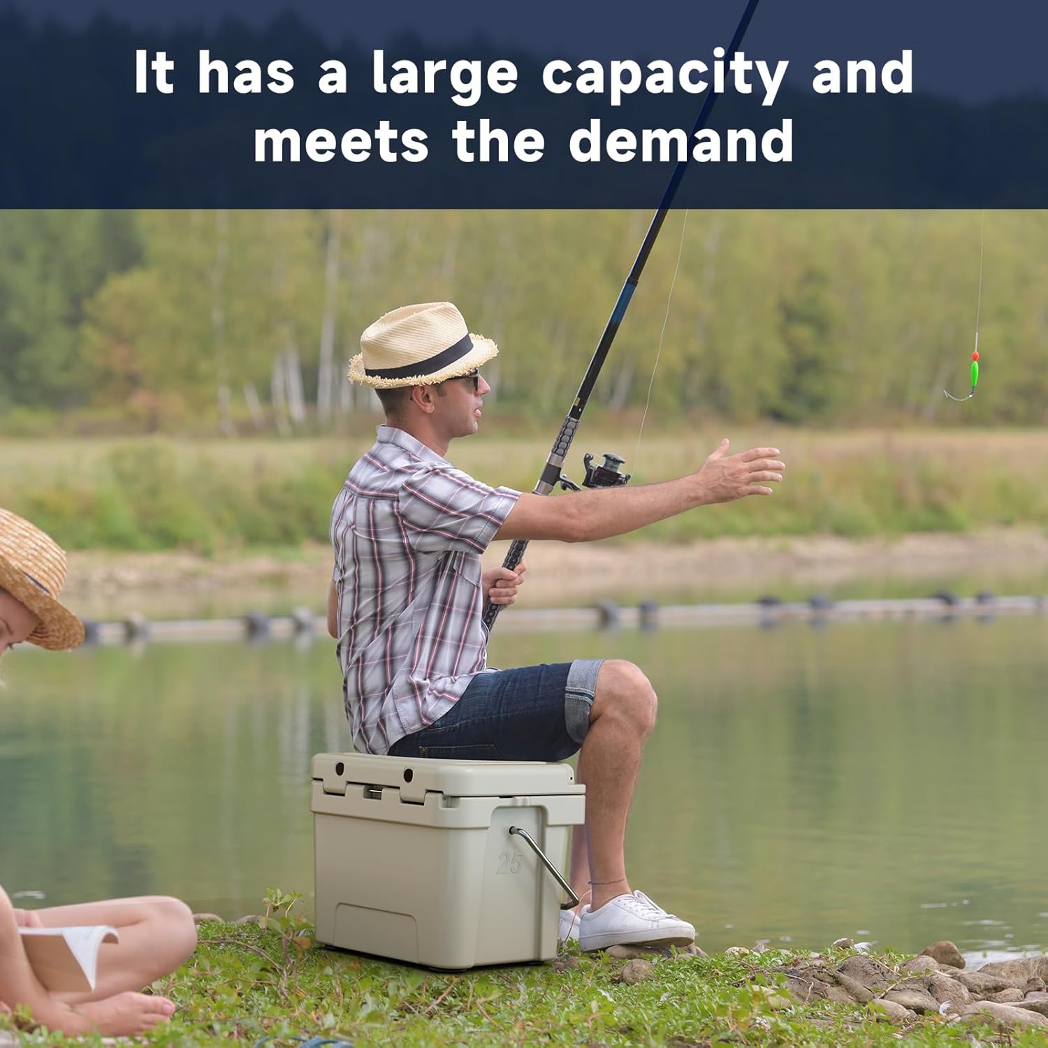27 Quart Large Capacity Insulated Cooler - 72+ Hours Long-Lasting Insulation - Built-in Bottle Opener - Essential for Outdoor, Camping, Fishing, Sports, Barbecue, Beach