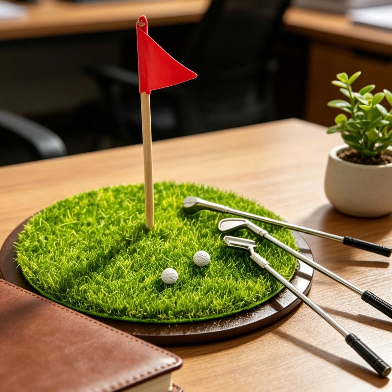 Mini-Desktop-Golfspiel, Tisch-Golfspiel, tragbares Mini-Putting-Green-Spielzeug-Set, tragbares Putting-Green-Spielzeug, PP-Metall, für Büro-Innen-Entspannungs-Kollegen-Schreibtisch-Spielnutzung