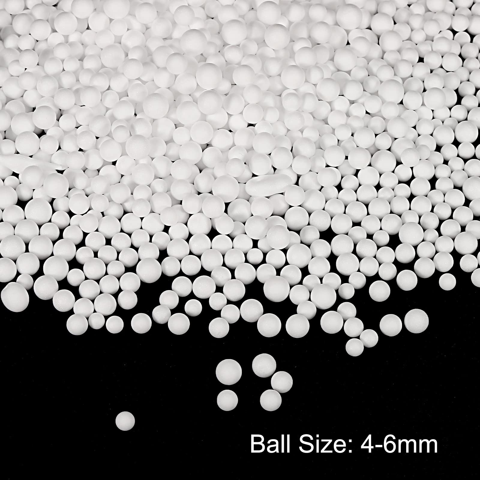 MECCANIXITY Foam Beads Foam Balls 4-6mm for Wedding and Party Decorations, Tiny Packing Balls, Arts DIY Crafts Supplies (White,1 Pack Approx 5000pcs)