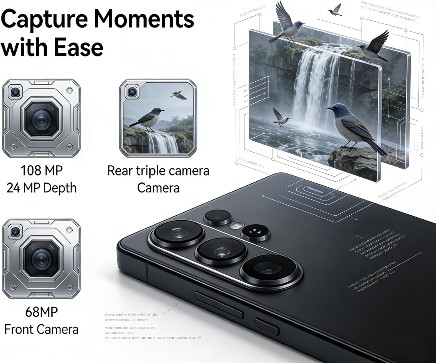 S26 Ultra 5G Unlocked Phone,16GB+512GB Fully Cell Smartphone for Android 16, 7000mAh,6.9" Unlocked Cell Phone+120Hz, 68MP+108MP Dual Camera/Dual SIM/Facial Recognition-(Gray)