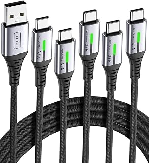 INIU Cavo USB Type-C [5 Pezzi, 2m+2m+1m+1m+0.5m], Cavetto USB C 3,1A Ricarica Rapida, Nylon Cavo USB A USB C per Caricabatterie per iPhone 17 16 Pro Max Samsung S25 24 Ultra Google Pixel 10 9 Pro ECC.