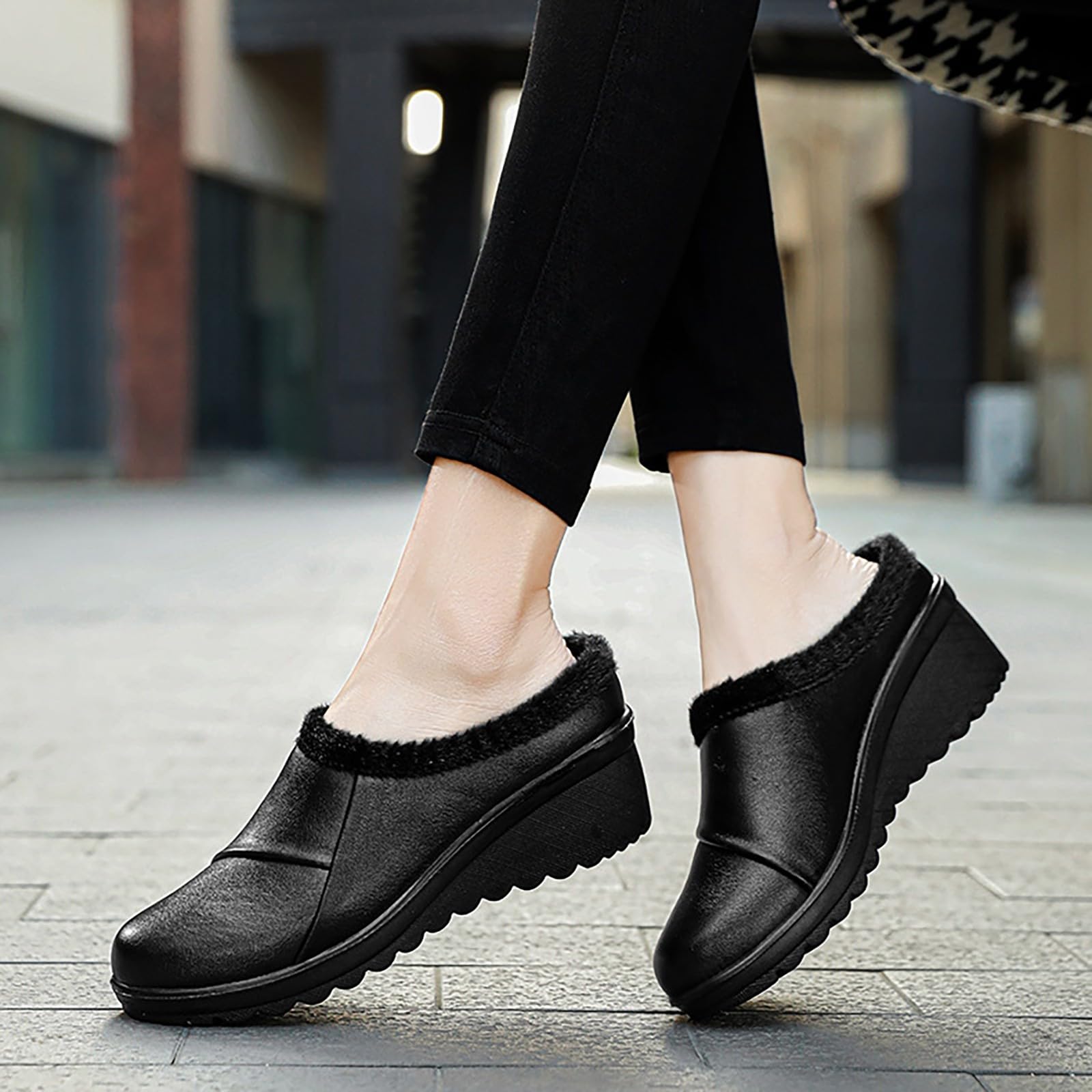 Scarpe ortopediche da donna, imbottite, invernali, comode, in pelle