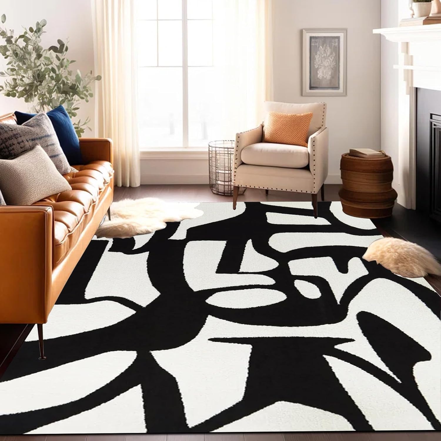 Tapis géométrique élégant au design vintage raffiné