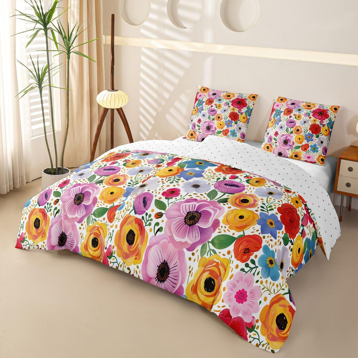 Homewish Bunte Blume 155x220 Bettwäsche 4teilig