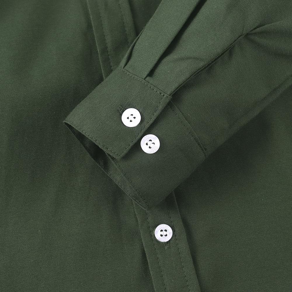 Spring&Gege Boys' Long Sleeve Dress Shirts Formal Uniform Oxford Solid Classic Collared - Image 5