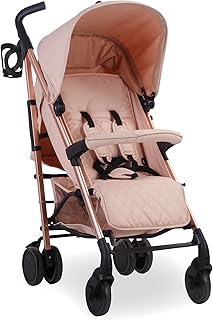 My Babiie MB51 Stroller – from Birth to 4 Years (22kg), Lightweight, Umbrella Fold, Travel Buggy for Toddlers, Pushchair Includes Footmuff, Cup Holder, Rain Cover - Rose Gold Blush