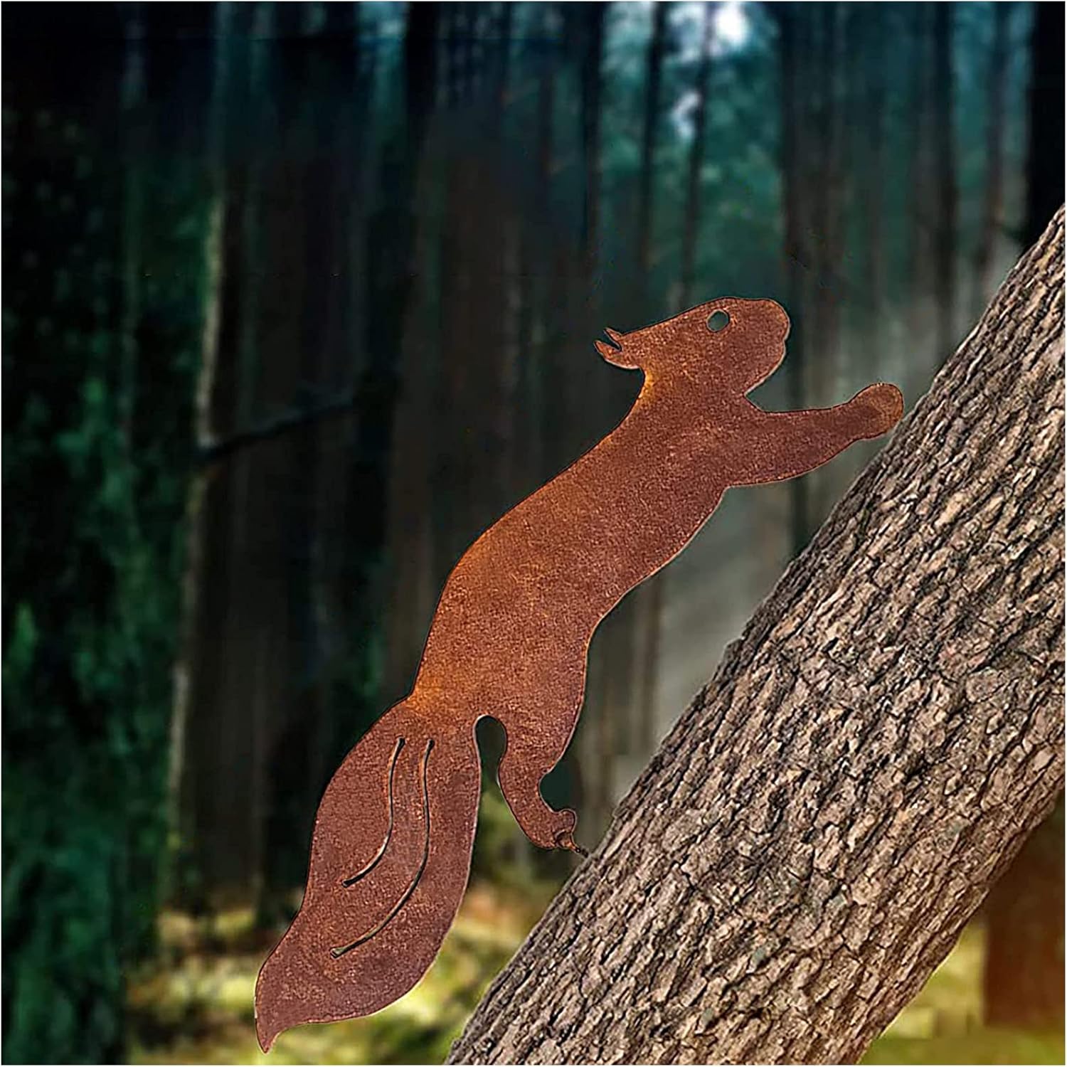 sukevitor Rost Deko für Garten, Rostiges Eichhörnchen Rost Deko 9cm x