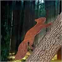 Rostiges Eichhörnchen Garten-Deko - 30cm Edelrost Figur Für Draußen