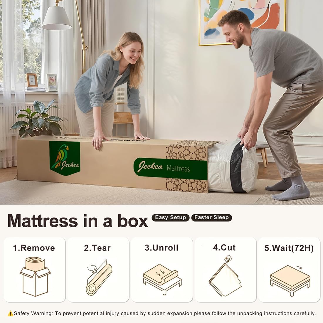 Full Size Mattress, 10 Inch Innerspring Hybrid Mattress in a Box with Memory Foam for Back Pain Relief, Medium Firm Matress with Motion Isolation & Strong Edge Support