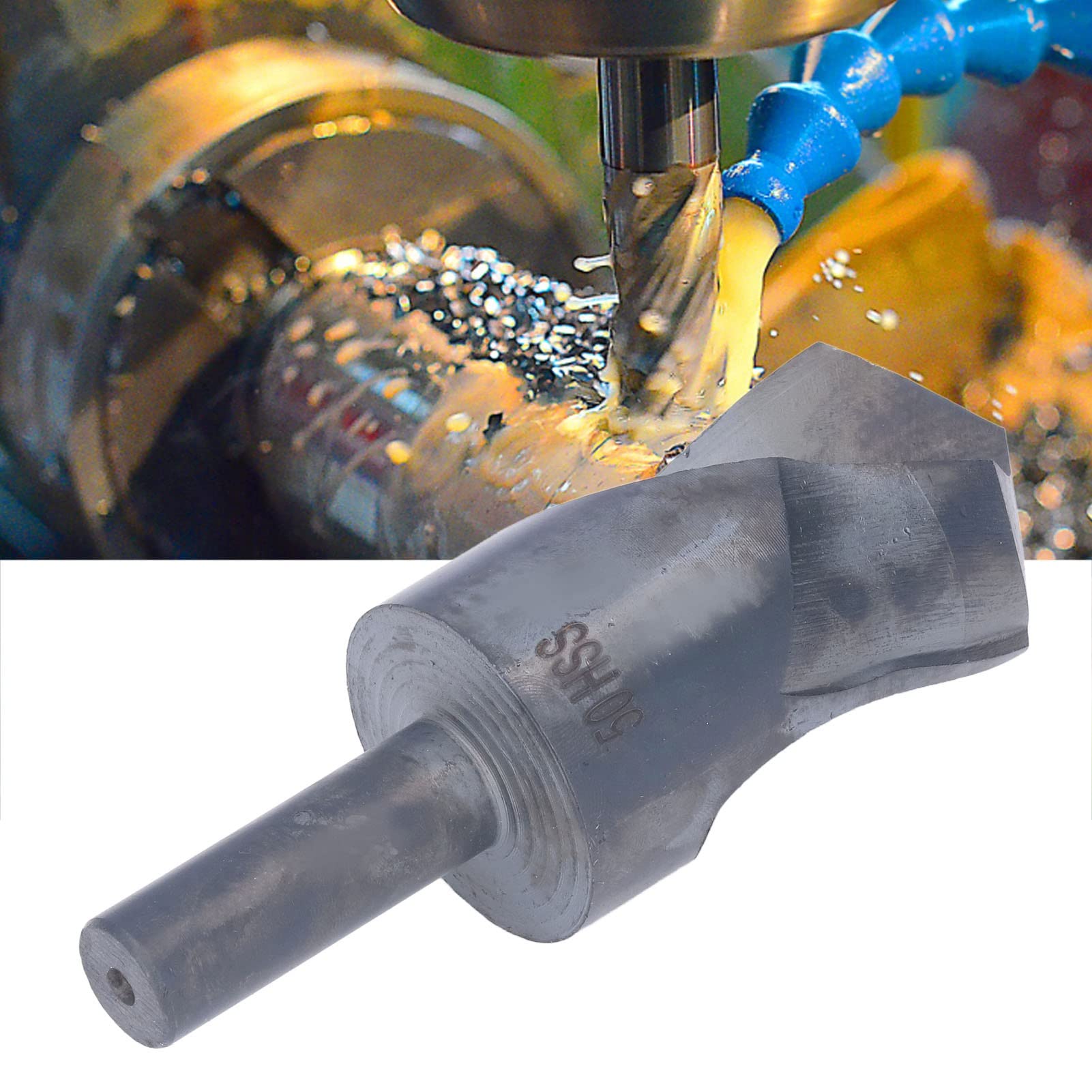 Broca Helicoidal Duradera de 50 Mm, Broca en Espiral de Acero de Alta Velocidad de 118 Grados para Varias Piezas de Acero Endurecido con Vástago de 3/4 Pulgadas