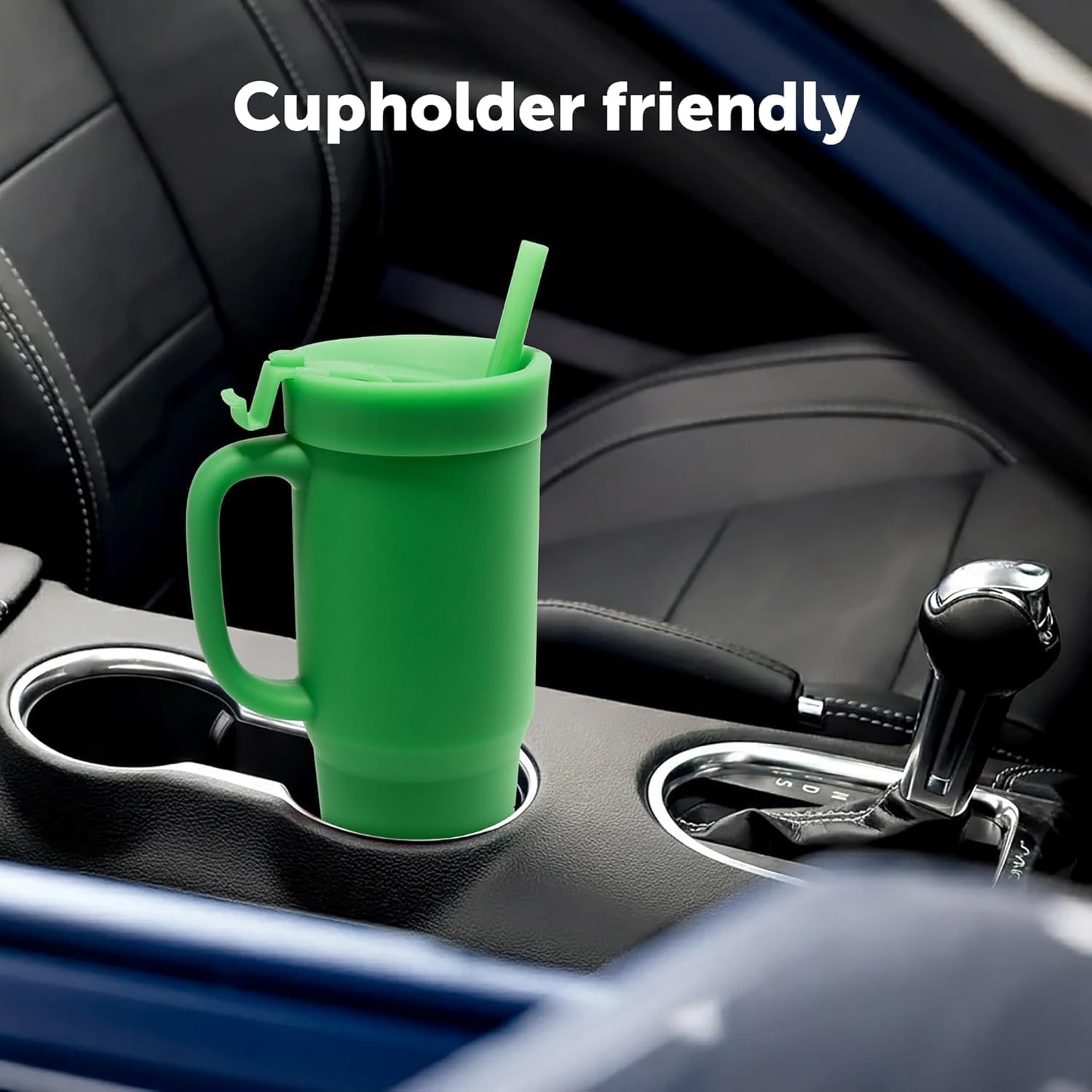Silipint 32oz Silicone Humbler Tumbler with Handle, Flip Lid and Straw – BPA-Free, Non-Toxic, Unbreakable, Microwave, Dishwasher Safe – Perfect for Tea, Cold Water, Classic Green - Pack of 2