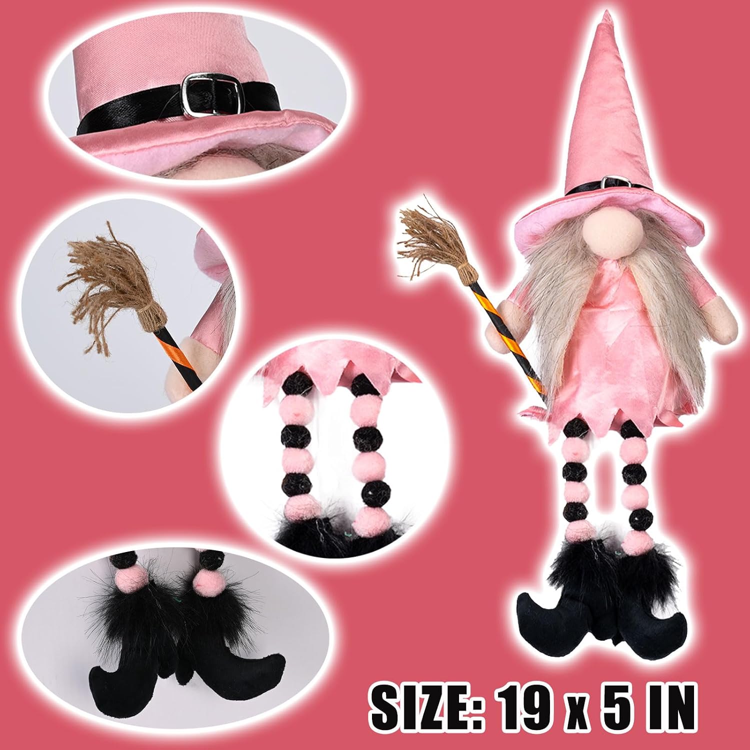 unanscre Halloween Witch Gnomes Plush Decoration