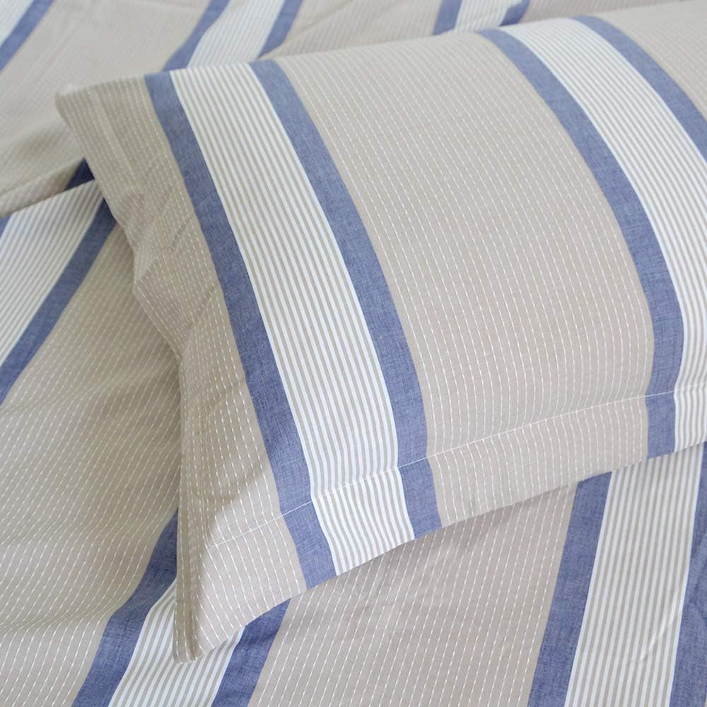 Exclusive Discount 80% Offer Merryfeel Cotton Duvet Cover Set King,100% Cotton Yarn Dyed Textured Stripe Duvet Cover Set ,3 Pieces Bedding Set (1 Duvet Cover 104x90 with 2 Pillowshams)