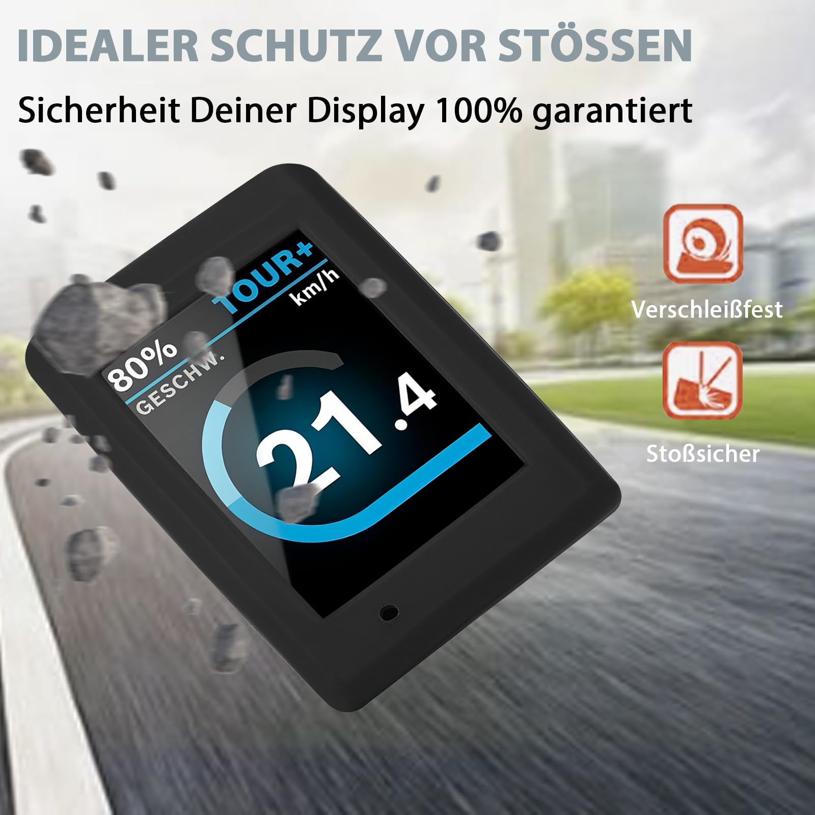 Coque Silicone De Protection Bosch Kiox 500 – Cadre Anti-Choc Noir Pour Écran Vélo Électrique