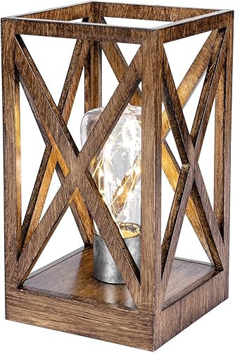 WINGBO Paquete de 2 lámparas de mesa retro alimentadas por batería, lámparas de escritorio inalámbricas a pilas, juego de lámparas portátiles con