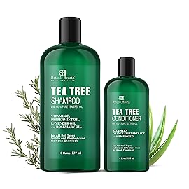 Botanic Hearth Tea Tree Shampoo 8Fl Oz And Conditioner 4 Fl Oz | With 100% Pure Tea Tree Oil, For Itchy And Dry Scalp, Sulfate/Paraben Free | For Men And Women